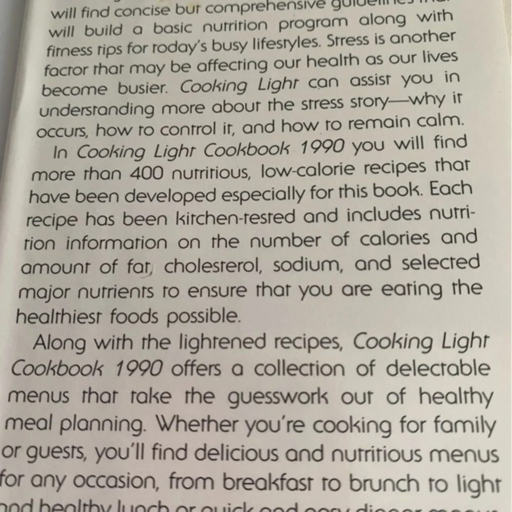 Vintage 90s Cooking Light Hard Cover Cookbook EUC